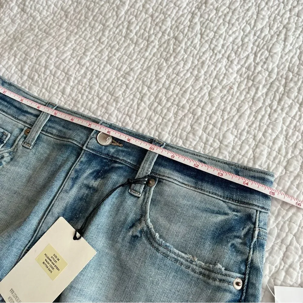 ✨ Cosmic Blue Love Women’s High Rise Cutoff Shorts 28 NWT Stitch Fix - Picture 8 of 11